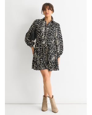 Mono Zebra skjortklänning med bälte