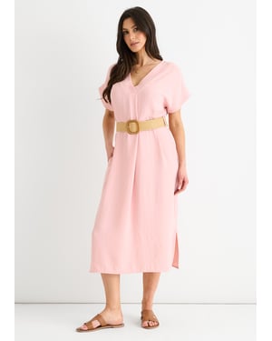 Blush  Air Flow Belted Oversized Dress