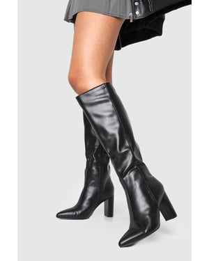Wide Fit Pointed Toe Knee High Boots