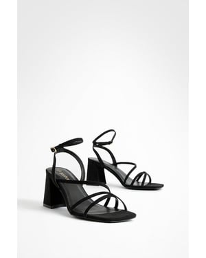 Mid Block Heel Strappy Sandals