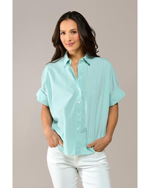 Caroline Tensen Leeds Oversized Check Blouse Wit / Groen