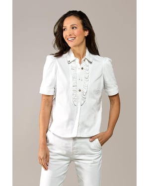 Caroline Tensen Brighton Denim Blouse Wit