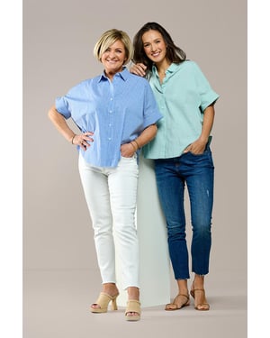 Caroline Tensen Leeds Oversized Check Blouse Wit / Navy