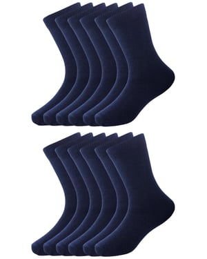 12 Pack Kids Blue School Socks