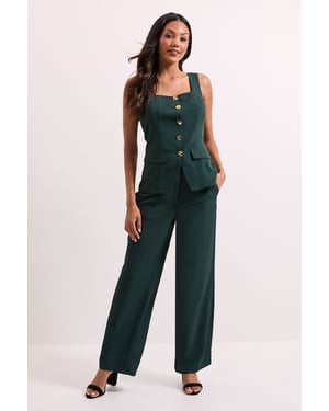 Stitch Waistband Straight Leg Trouser