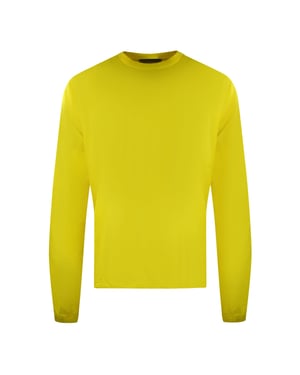 Dsquared2 Stor Logotyp På Ryggen Gul Långärmad T-shirt