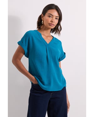 V Neck Grown On Sleeve Top