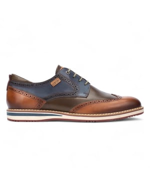 Pikolinos Herrskor i Brandy Brown Läder med Brogue-detaljer och Snörning - Avila