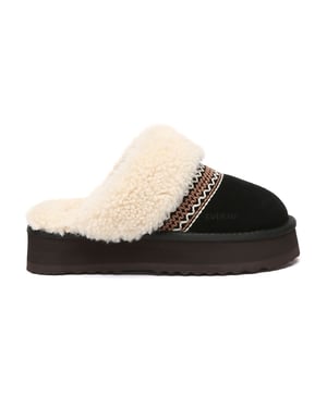 EVER AU Australia Women Crake Knitted Platform Sheepskin Slippers