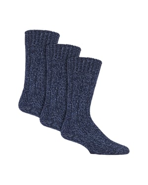 3 Pack Mens Wool Boot Socks | Thick Pennine Walker Socks | Outdoor Hiking Socks