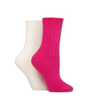2 Pack Ladies Cashmere Wool Bed Socks for Sleep