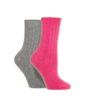2 Pack Ladies Cashmere Wool Bed Socks for Sleep
