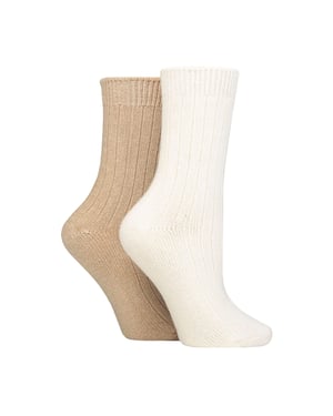2 Pack Ladies Cashmere Wool Bed Socks for Sleep