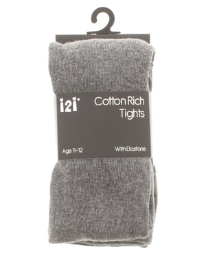 Girls Cotton Rich Tights School Tights grey