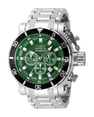 Invicta Coalition Forces 49092 Heren Horloge - Quartz Uurwerk - Roestvrij Staal met groene Wijzerplaat - 52mm