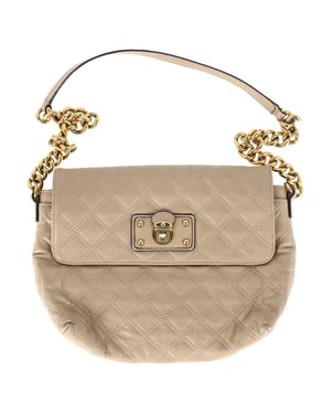 Marc Jacobs Gequilted Schoudertas in Beige Leer