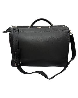 Fendi Selleria Peekaboo XL Handtas in Zwart Leer
