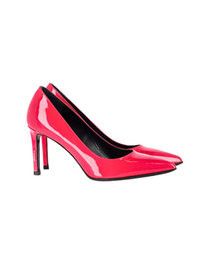 Saint Laurent Spetsiga Klackar 80 i Fuchsia Röd Lackkalvskinn