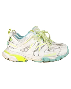 Balenciaga Track Sneakers in White and Neon Polyurethane