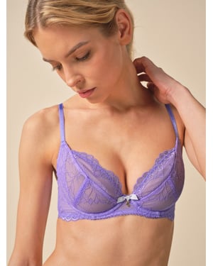 Superboost Lace Non Padded Plunge Bra - Purple Hebe