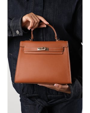 Wheres That From Womens 'Lluvia' Top Handle Satchel Mini Tote Bag with Turn-Lock Closure