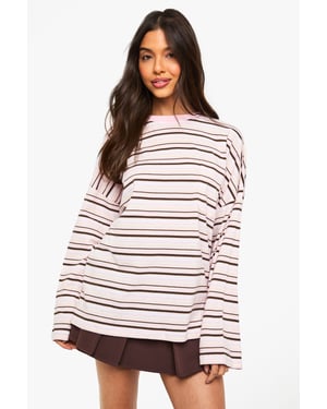 Striped Cotton Pocket Front Long Sleeve Top