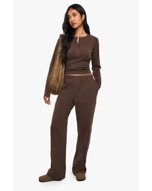 Cotton Button Through Crew Neck Top & Trouser Co Ord