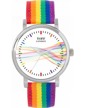 Toff London TLWS-70556 38mm Pride Ribbon Rainbow Batons Watch