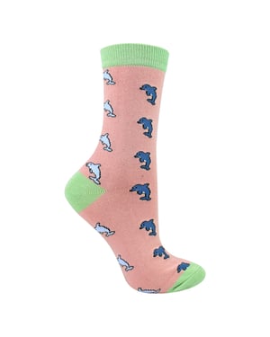 Ladies Dolphins Novelty Patterned Bamboo Socks