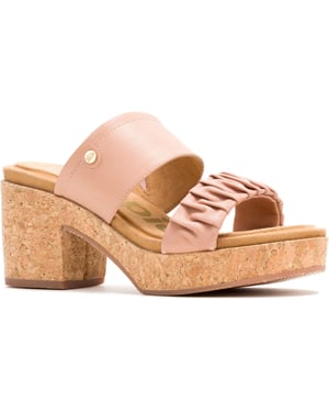 Hush Puppies Poppy Leren Dames Cafe Creme Sandalen