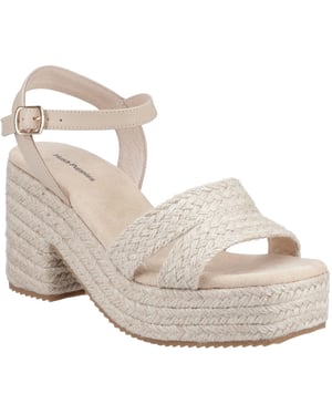 Hush Puppies Jamelia Espadrille Heel Textile Women's Nude Sandals