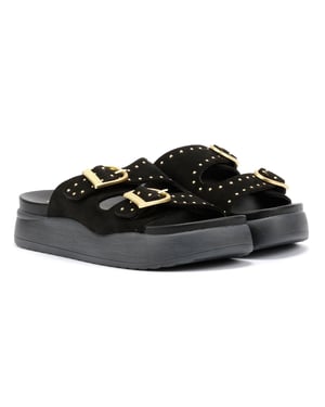 Desert Fleur Girasol Nubuck Women's Black Sandals