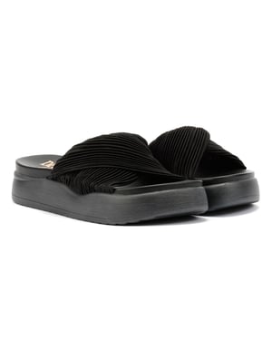 Desert Fleur Gabbro Satin Dames Zwart Sandalen