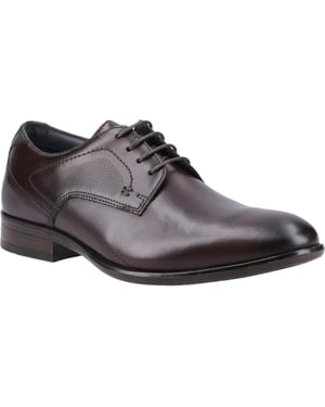 Pod Carl Leren Heren Kastanjebruine Veterschoenen