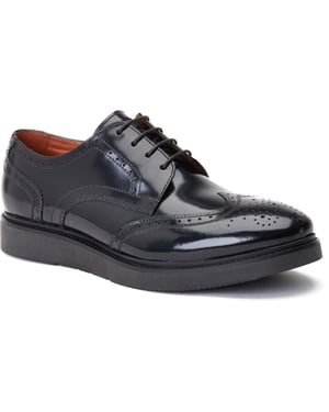 Base London Joe Leren Heren Zwarte Brogues Schoenen