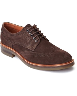Base London Hatfield Lederen Herenschoenen In Verbrand Bruin Met Brogue-Details