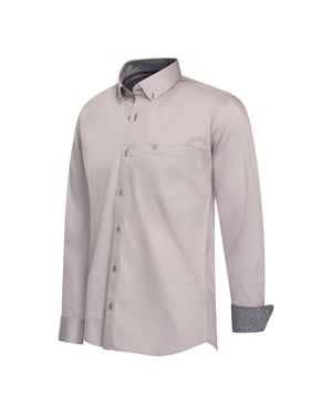 Cappuccino Italia Stretch Overhemd Ancona Gra