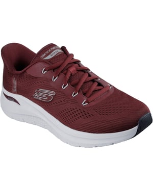 Skechers Arch Fit 2.0 Lestur Textiel Heren Bordeaux Sneakers
