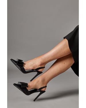 Tamara Satin Bow Sling Back Stiletto Court Shoes