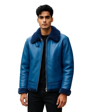 Herr Blå B3 Bomber RAF Aviator Fårskinnsjacka - Worcester