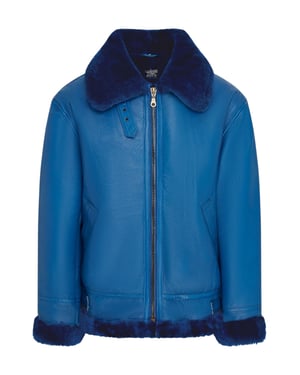 Herrblå B3 Bomber RAF Aviator fårskinnsjacka -Wyndham