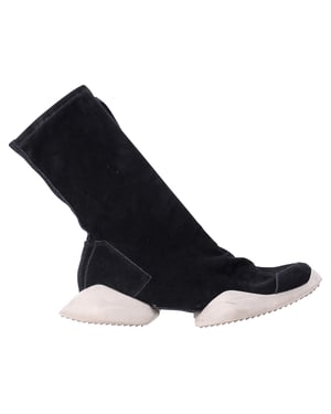 Rick Owens x Adidas Sock Runner Sneakers in Zwart Suède
