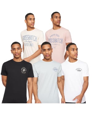 Crosshatch Heren Fremal T-Shirt (Set van 5) (Veelkleurig)