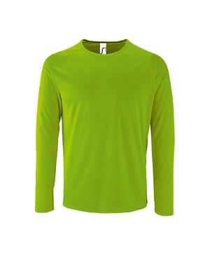 SOLS Heren Sportief T-Shirt met lange mouwen (Neon Groen)