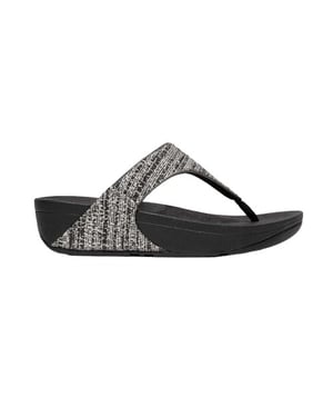 Fit Flop Dam/Ladies Lulu Shimmer Weave Toe Post Sandals (Svart)