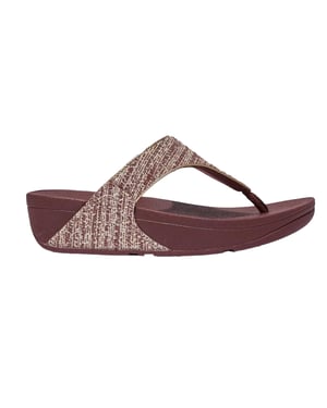 Fit Flop Dames/Dames Lulu Shimmer Weave Toe Post Sandalen (Bruin)
