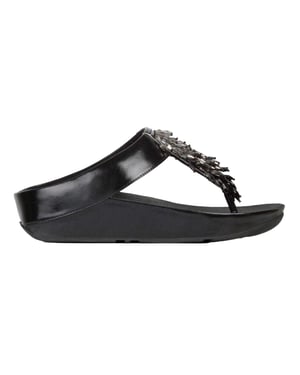 Fit Flop Rumba Ombre Toe Post-sandaler för dam och dam (Svart)