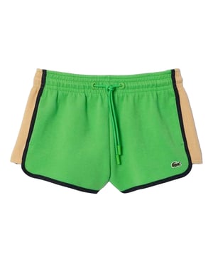 Lacoste Dames/Dames Pique Contrast Paneel Shorts (Groen)
