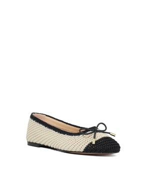 Dune Ladies Highland - Textured Bow Detail Ballet Flats
