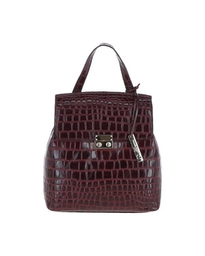 Croc Print Real Leather Backpack
